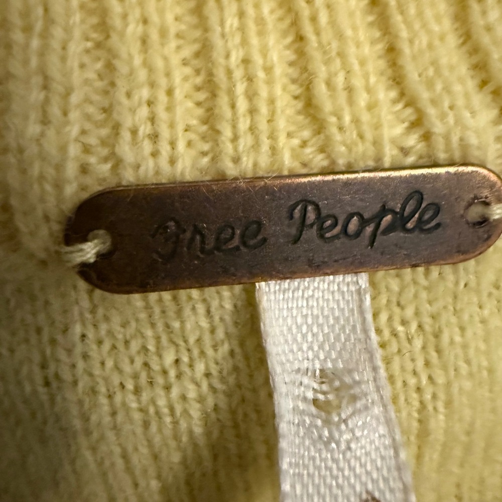 Free People Yellow Wool Cashmere Blend Button Front Cardigan OB2083717 Mens M - Picture 3 of 8